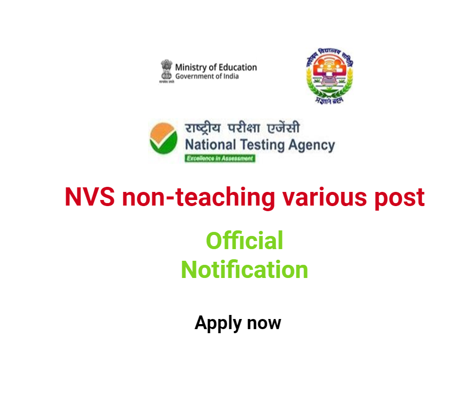 NVS Non Teaching Post Recruitment and Syllabus 2024-apply online